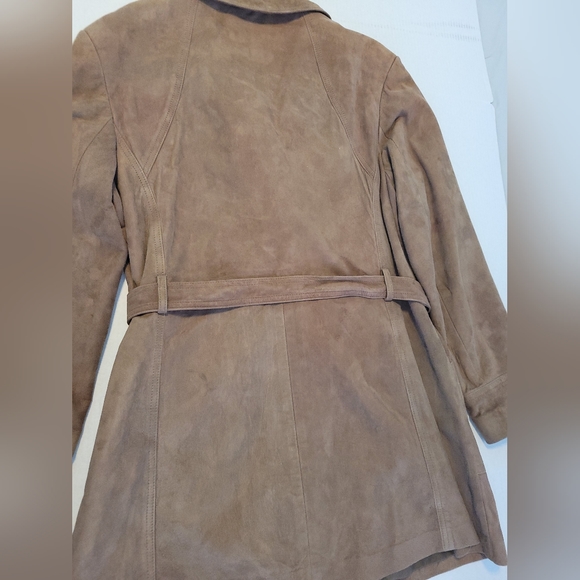 Leathers by New England Suede Coat Tan - Picture 7 of 13